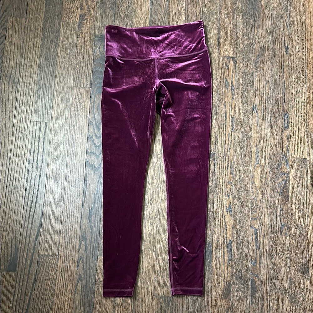 Athleta Girls Velvet Leggings in Deep Burgundy